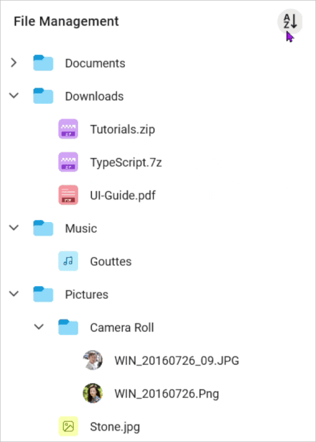.NET MAUI TreeView sorting